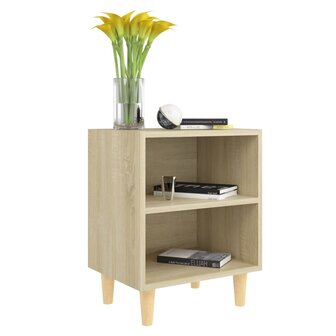 Nachtkastjes 2 st met houten poten 40x30x50 cm sonoma eiken 8720286355954 3