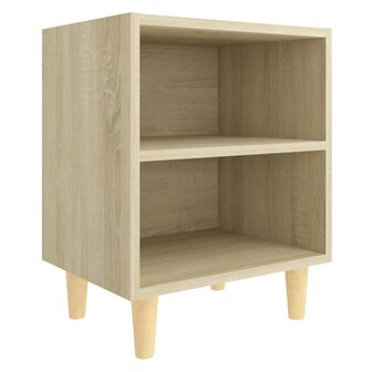 Nachtkastjes 2 st met houten poten 40x30x50 cm sonoma eiken 8720286355954 4