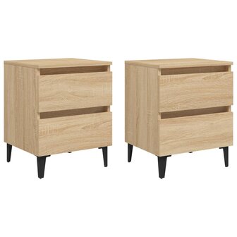 Nachtkastjes 2 st 40x35x50 cm bewerkt hout sonoma eikenkleurig 8720286356852 2