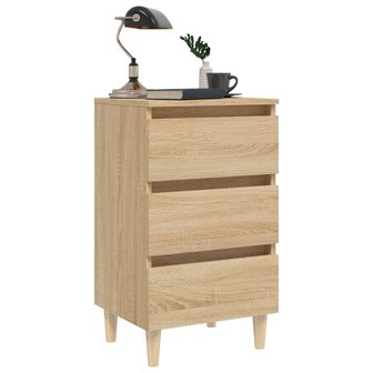 Nachtkastje met houten poten 40x35x69 cm sonoma eikenkleurig 8720286357026 4