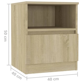 Nachtkastjes 2 st 40x40x50 cm bewerkt hout sonoma eikenkleurig 8720286557693 8