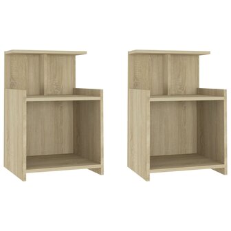 Nachtkastjes 2 st 40x35x60 cm bewerkt hout sonoma eikenkleurig 8720286557877 2