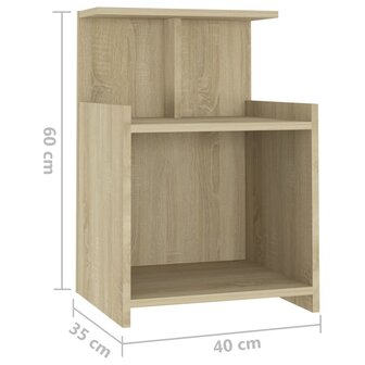 Nachtkastjes 2 st 40x35x60 cm bewerkt hout sonoma eikenkleurig 8720286557877 7