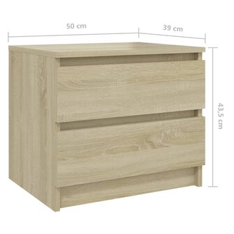 Nachtkastje 50x39x43,5 cm bewerkt hout sonoma eikenkleurig 8720286558041 6