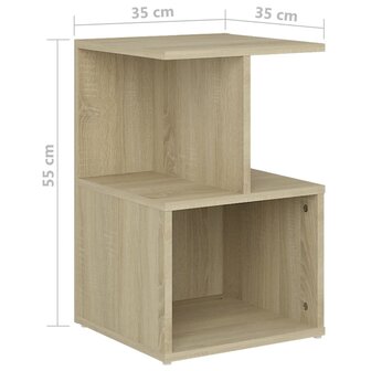 Nachtkastje 35x35x55 cm bewerkt hout sonoma eikenkleurig 8720286558584 6