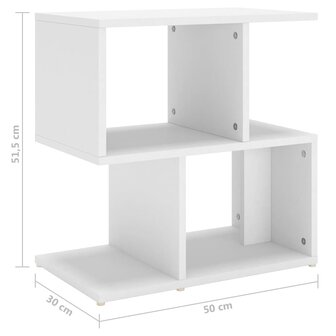 Nachtkastje 50x30x51,5 cm bewerkt hout wit 8720286558706 7