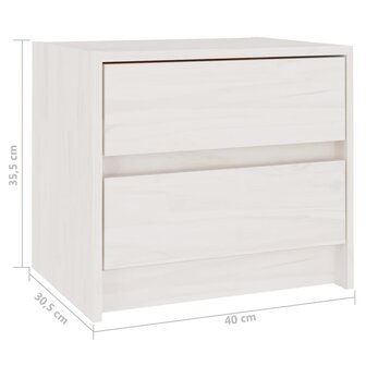 Nachtkastjes 2 st 40x30,5x35,5 cm massief grenenhout wit 8720286607763 7