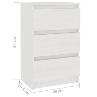 Nachtkastjes 2 st 40x29,5x64 cm massief grenenhout wit 8720286607862 7