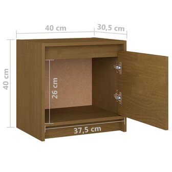 Nachtkastjes 2 st 40x30,5x40 cm massief grenenhout honingbruin 8720286608203 10