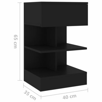 Nachtkastje 40x35x65 cm bewerkt hout zwart 8720286642474 7