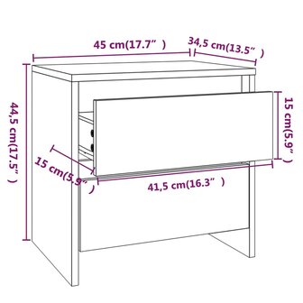 Nachtkastje 45x34,5x44,5 cm spaanplaat sonoma eikenkleurig 8720286835784 8