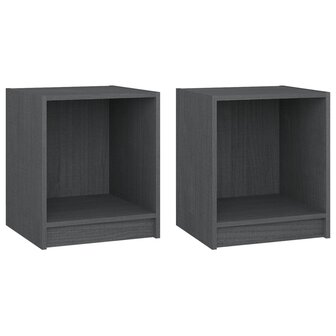 Nachtkastjes 2st 35,5x33,5x41,5 cm massief grenenhout grijs 8720286772539 2