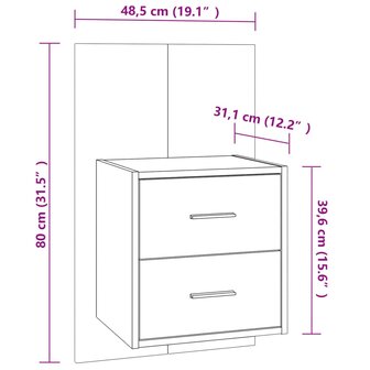 Nachtkastje wandgemonteerd betongrijs 8720286964262 8