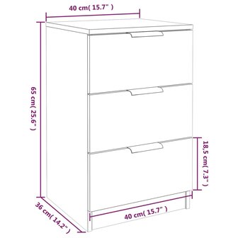 Nachtkastje 40x36x65 cm wit 8720287078876 9