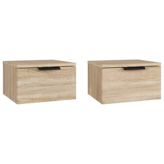 Nachtkastjes 2 st wandgemonteerd 34x30x20 cm sonoma eikenkleur 8720287079422 2