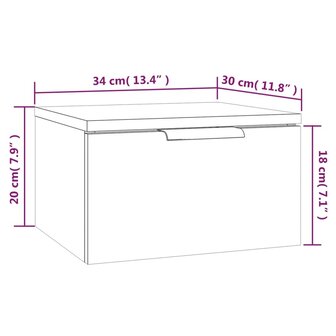 Nachtkastjes 2 st wandgemonteerd 34x30x20 cm sonoma eikenkleur 8720287079422 12