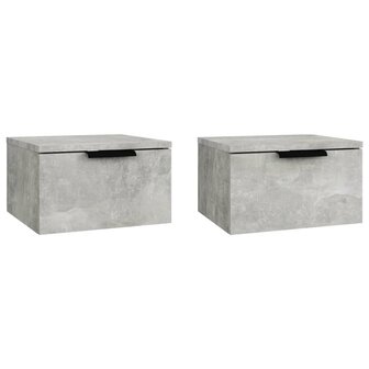 Nachtkastjes 2 st wandgemonteerd 34x30x20 cm betongrijs 8720287079446 2