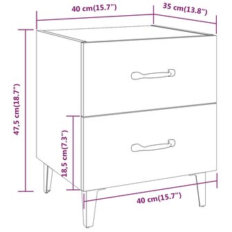 Nachtkastje 40x35x47 cm hoogglans wit 8720286971635 7