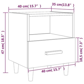 Nachtkastjes 2 st 40x35x47 cm betongrijs 8720286971727 8