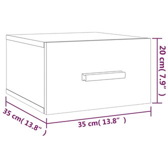 Nachtkastje wandgemonteerd 35x35x20 cm zwart 8720287083245 9