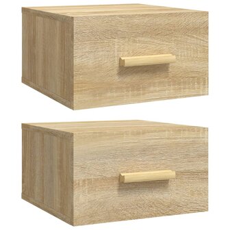 Nachtkastjes 2 st wandgemonteerd 35x35x20 cm sonoma eikenkleur 8720287083276 2