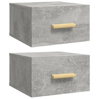 Nachtkastjes 2 st wandgemonteerd 35x35x20 cm betongrijs 8720287083290 2