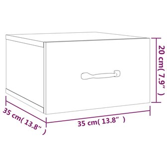 Nachtkastje wandgemonteerd 35x35x20 cm sonoma eikenkleurig 8720287083368 9