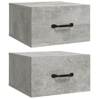 Nachtkastjes 2 st wandgemonteerd 35x35x20 cm betongrijs 8720287083399 2