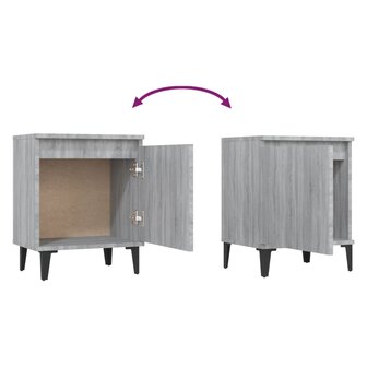 Nachtkastjes met metalen poten 40x30x50 cm grijs sonoma eiken 8720286854686 6