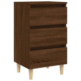 Nachtkastje met houten poten 40x35x69 cm bruineikenkleurig 8720286854877 2