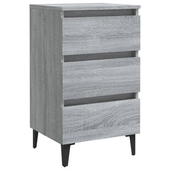 Nachtkastjes 2 st met metalen poten 40x35x69 cm grijs sonoma 8720286854921 3