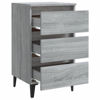 Nachtkastjes 2 st met metalen poten 40x35x69 cm grijs sonoma 8720286854921 6