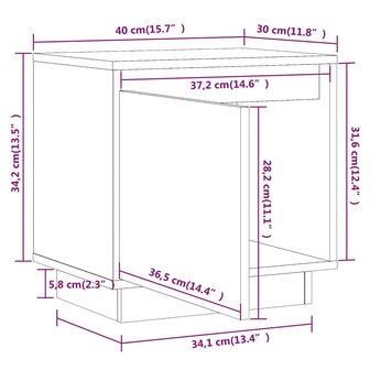 Nachtkastjes 2 st 40x30x40 cm massief grenenhout 8720286840030 11