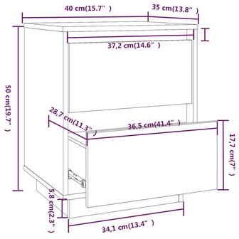 Nachtkastjes 2 st 40x35x50 cm massief grenenhout 8720286840139 11