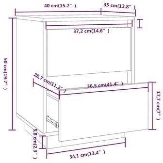 Nachtkastje 40x35x50 cm massief grenenhout honingbruin 8720286840184 9