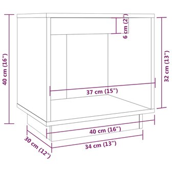 Nachtkastje 40x30x40 cm massief grenenhout wit 8720286841631 7