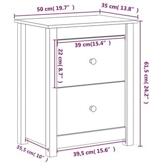 Nachtkastje 50x35x61,5 cm massief grenenhout honingbruin 8720286921760 10