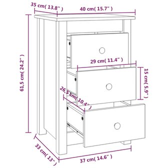 Nachtkastje 40x35x61,5 cm massief grenenhout wit 8720286921920 9