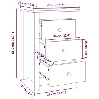 Nachtkastjes 2 st 40x35x61,5 cm massief grenenhout wit 8720286921937 11