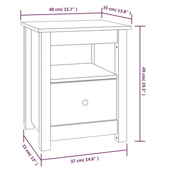 Nachtkastje 40x35x49 cm massief grenenhout 8720286922002 9