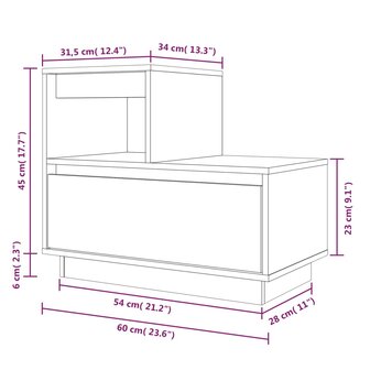 Nachtkastjes 2 st 60x34x51 cm massief grenenhout wit 8720286923580 12