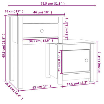 Nachtkastje 79,5x38x65,5 cm massief grenenhout 8720287189121 7