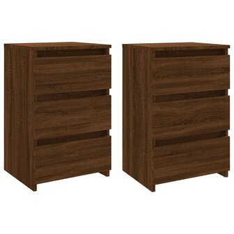 Nachtkastjes 2 st 40x35x62,5 cm bewerkt hout bruin eikenkleur 8720286932384 2