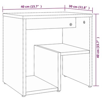 Nachtkastje 40x30x40 cm bewerkt hout gerookt eikenkleurig 8720286932391 7