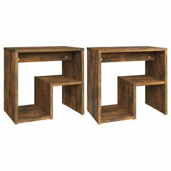 Nachtkastjes 2 st 40x30x40 cm bewerkt hout gerookt eikenkleurig 8720286932407 2