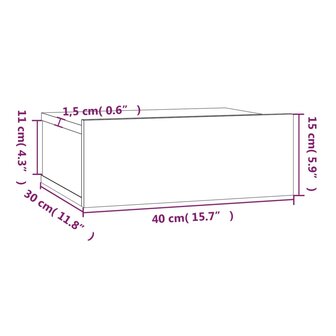 Nachtkastjes 2 st zwevend 40x30x15cm bewerkt hout gerookt eiken 8720286975336 12