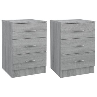 Nachtkastjes 2 st 38x35x56 cm bewerkt hout grijs sonoma eiken 8720286975565 2