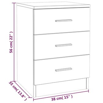 Nachtkastjes 2 st 38x35x56 cm bewerkt hout grijs sonoma eiken 8720286975565 7