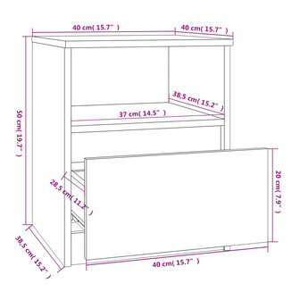 Nachtkastjes 2 st 40x40x50 cm bewerkt hout grijs sonoma eiken 8720286955802 9