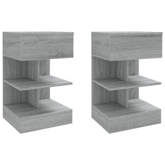 Nachtkastjes 2 st 40x35x65 cm bewerkt hout grijs sonoma eiken 8720286979440 2